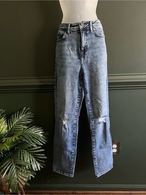 LC Lauren Conrad Straight-Leg Distressed Jeans - Light Blue Wash